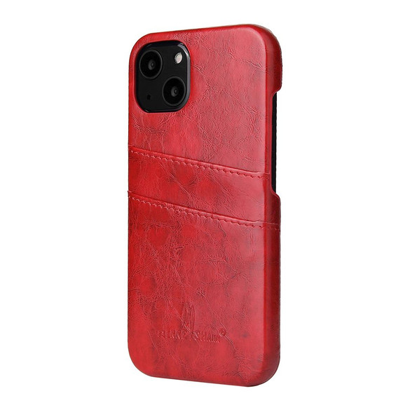 For iPhone 13 Case Deluxe Leather Wallet Back Shell Slim Cover Red | iCoverLover Australia