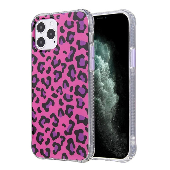 For iPhone 12 Pro Max Case Leopard Print TPU + Acrylic Protective Case, Detachable Buttons, Rose Red | iCoverLover Australia