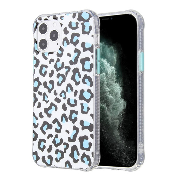 For iPhone 12 Pro Max Case Leopard Print TPU + Acrylic Protective Case, Detachable Buttons, Blue | iCoverLover Australia