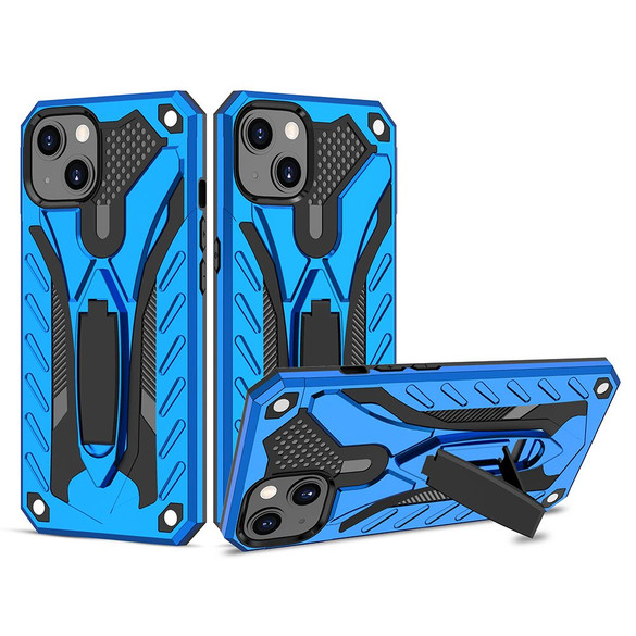 For iPhone 13 Case Armour Strong Shockproof Tough Cover with Kickstand Blue | iCoverLover Australia