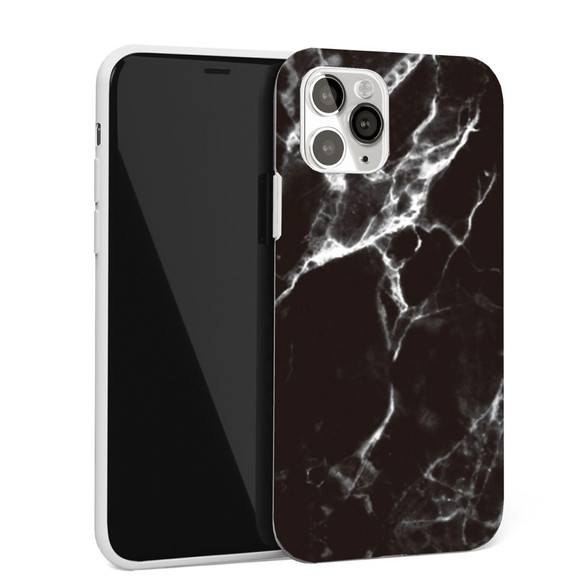 For iPhone 12 mini Case, Glossy Marble Pattern TPU Protective Cover, Black | iCoverLover Australia