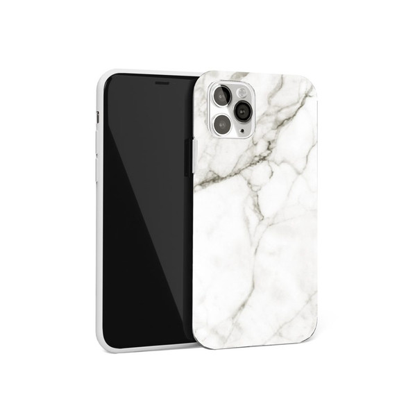 For iPhone 12/12 Pro Case, Glossy Marble Pattern TPU Protective Cover, White | iCoverLover Australia