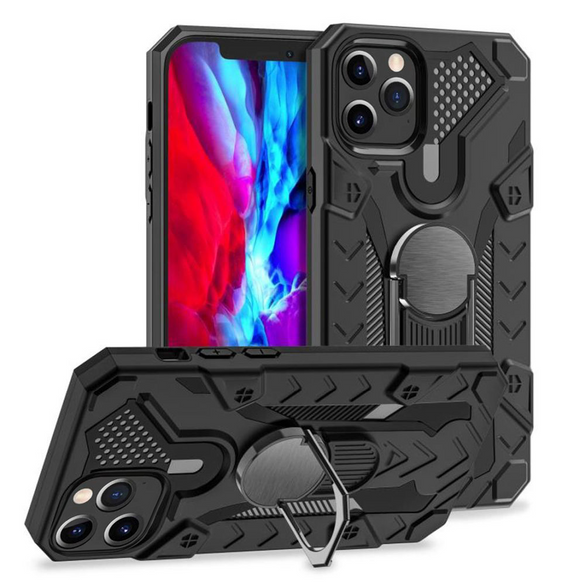 For iPhone 13 Pro Case Tough Protective Cover Magnetic Ring Holder Black | iCoverLover Australia