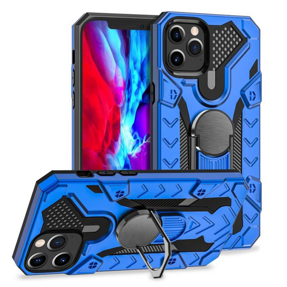 For iPhone 13 Pro Max Case Tough Protective Cover Magnetic Ring Holder Blue | iCoverLover Australia