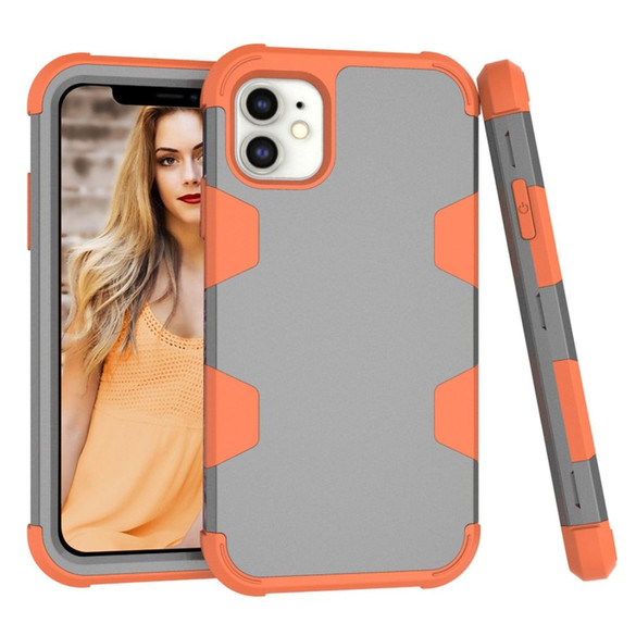 For iPhone 12 mini Case Protective Armored 3-Layer Cover,Grey & Orange | iCoverLover Australia