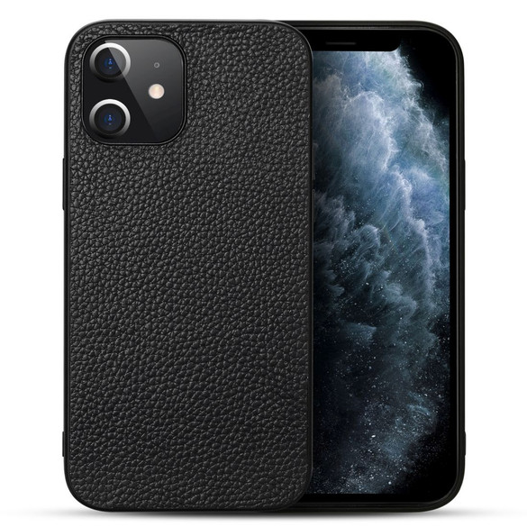 For iPhone 12 mini (5.4in) Case Genuine Leather Durable Slim Fit Protective Cover Black | iCoverLover Australia