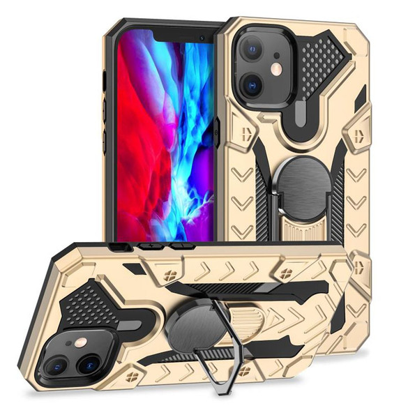 For iPhone 12 Pro Max (6.7in) Case Tough Armour Protective Cover with Magnetic Ring Holder Gold | iCoverLover Australia