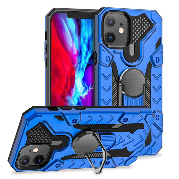 For iPhone 12 Pro Max (6.7in) Case Tough Armour Protective Cover with Magnetic Ring Holder Blue | iCoverLover Australia