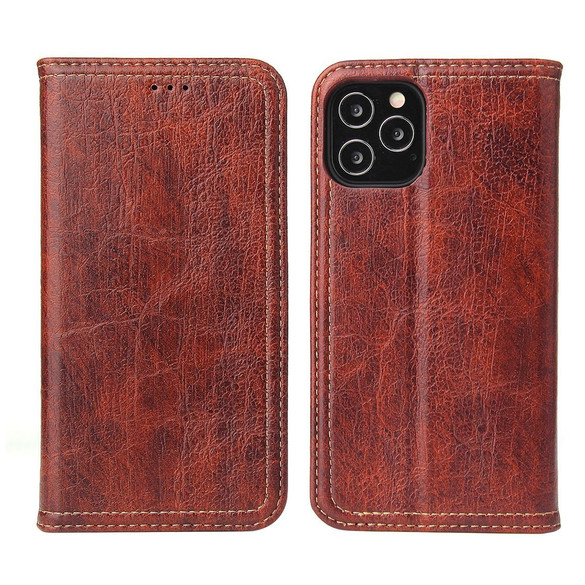 For iPhone 12/12 Pro (6.1in) Case PU Leather Flip Wallet Protective Cover Kickstand Brown | iCoverLover Australia