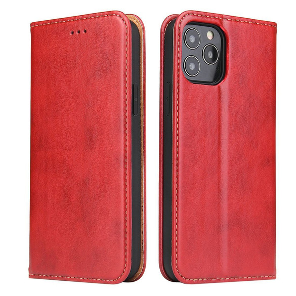 For iPhone 12 Pro Max (6.7in) Case Leather Flip Wallet Folio Cover with Stand Red | iCoverLover Australia