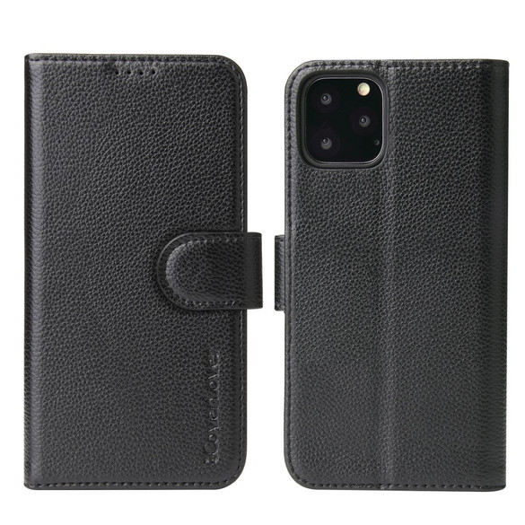 For iPhone 11 Pro Max Case iCoverLover Black Genuine Cow Leather Wallet Folio Case | iCoverLover Australia