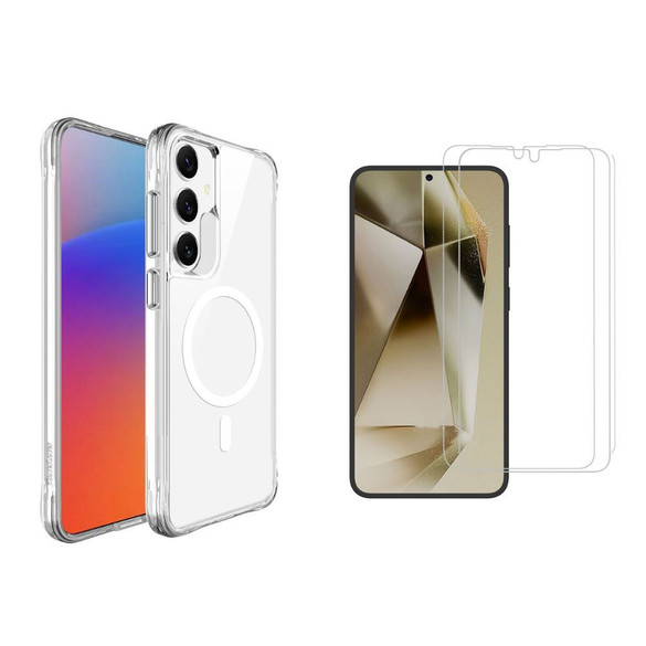iCoverLover For Samsung Galaxy S25+ Plus Case Compatible with MagSafe + [2-Pack] Glass Screen Protectors, Clear | iCoverLover Australia