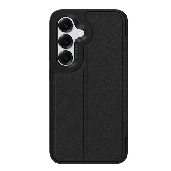 For Samsung Galaxy S25+ Plus EFM Monaco Vegan Leather Wallet Case with D3O BIO, Black | iCoverLover Australia