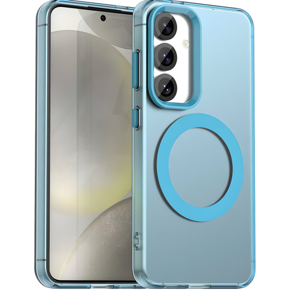 For Samsung Galaxy S25 5G Case - Durable Acrylic + TPU, MagSafe Compatible Scratch-Resistant Cover, Blue | iCoverLover Australia