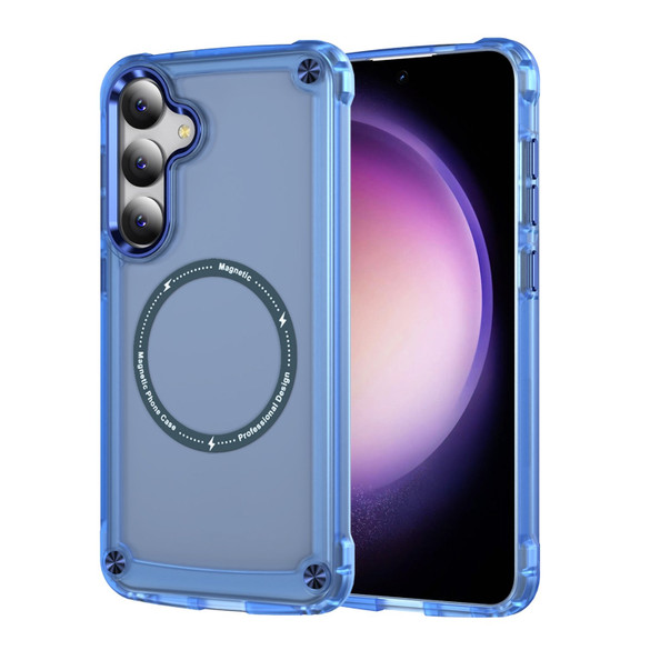 For Samsung Galaxy S25 Case - MagSafe compatible, Shock-Absorbent Protective Cover, Clear Blue | iCoverLover Australia
