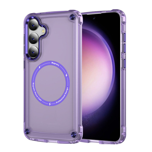 For Samsung Galaxy S25 Case - MagSafe compatible, Shock-Absorbent Protective Cover, Clear Purple | iCoverLover Australia