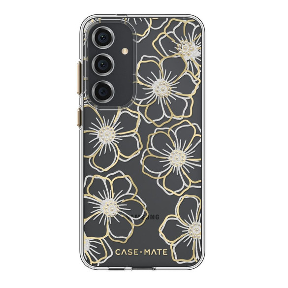 For Samsung Galaxy S24+ Plus Case-Mate Floral Gems Cover, Gold | iCoverLover Australia