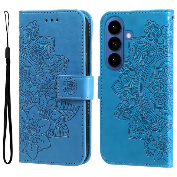 For Samsung Galaxy S26 Case - Embossed Flower Wallet Cover