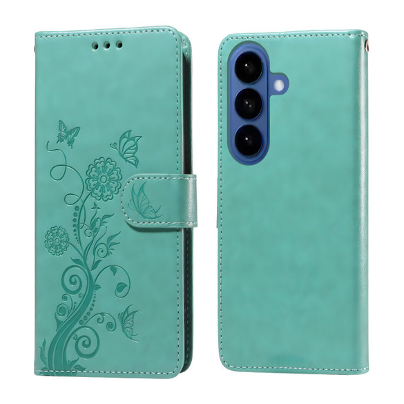 For Samsung Galaxy S26 Case - Embossed Butterfly PU Leather Wallet Cover
