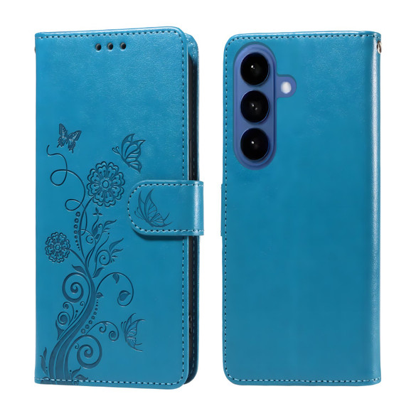 For Samsung Galaxy S26 Case - Embossed Butterfly PU Leather Wallet Cover