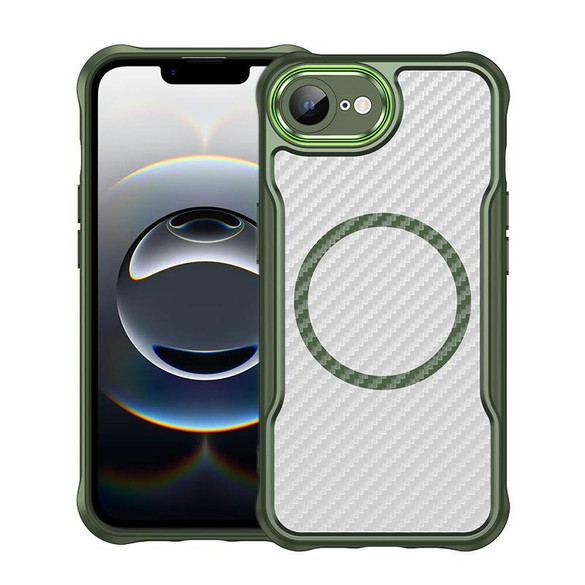 For iPhone 17e Compatible with MagSafe Case – Sleek Carbon Fiber Design for Secure Grip & Protection, Green | iCoverLover.com.au
