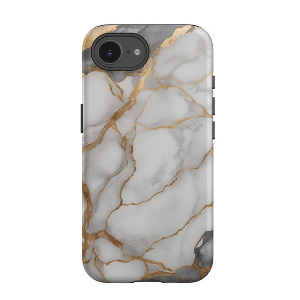 For iPhone 17e Case Tough Protective Cover, Gold White Marble Engrave | Protective Covers | iCoverLover Australia