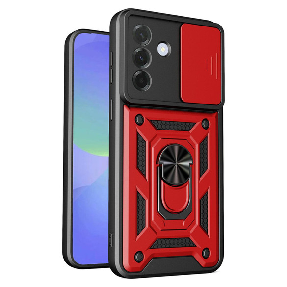 For Samsung Galaxy A37 5G Case | Sliding Camera Cover & Magnetic Ring Stand, Red | iCoverLover Australia