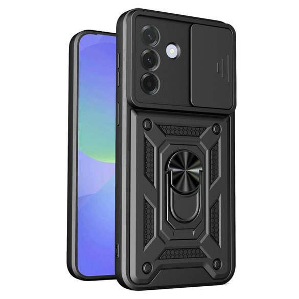 For Samsung Galaxy A57 5G Case | Sliding Camera Cover & Magnetic Ring Stand, Black | iCoverLover Australia