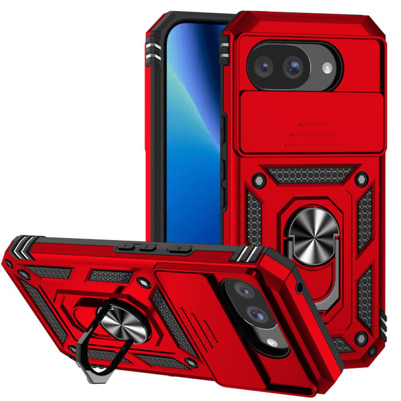 For Google Pixel 10a 5G Case | Sliding Camera Cover & Ring Kickstand, Red | iCoverLover Australia