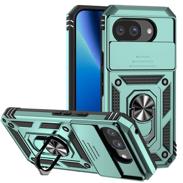 For Google Pixel 10a 5G Case | Sliding Camera Cover & Ring Kickstand, Green | iCoverLover Australia