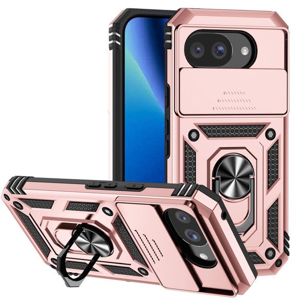 For Google Pixel 10a 5G Case | Sliding Camera Cover & Ring Kickstand, Rose Gold | iCoverLover Australia