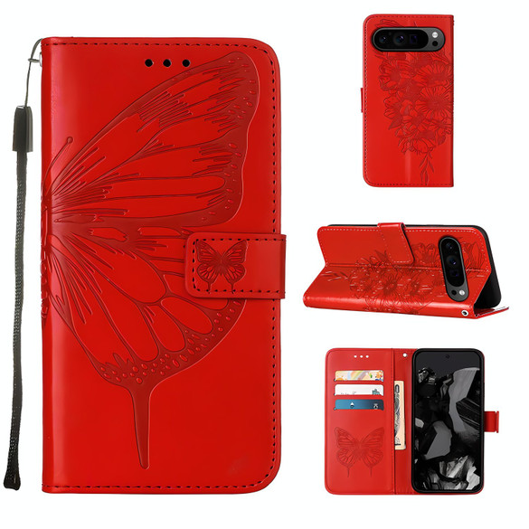 Google Pixel 9 Pro Wallet Case - Red | iCoverLover