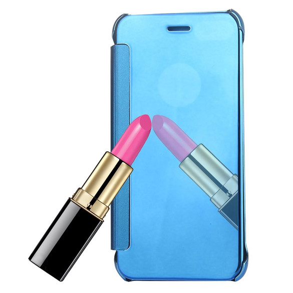 Blue Electroplating Mirror iPhone 8 PLUS & 7 PLUS Case | iPhone 8 PLUS & 7 PLUS Case Leather Cases | iPhone 8 PLUS & 7 PLUS Case Leather Covers | iCoverLover