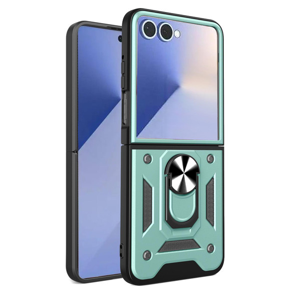 For Samsung Galaxy Z Flip8 Case - Magnetic Armor Ring Stand | Green