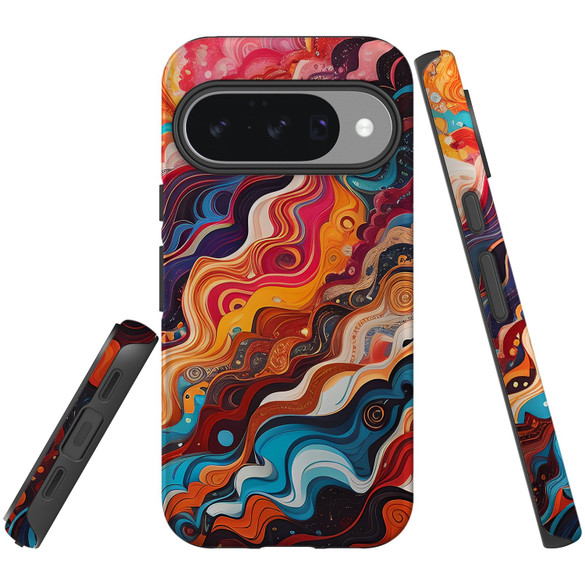 For Google Pixel 11 Case, Tough Protective Cover, Waves Of The Sun | iCoverLover Australia