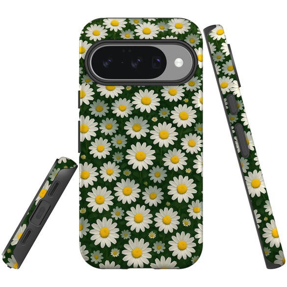 For Google Pixel 11 Case, Tough Protective Cover, Field Of Daisies | iCoverLover Australia