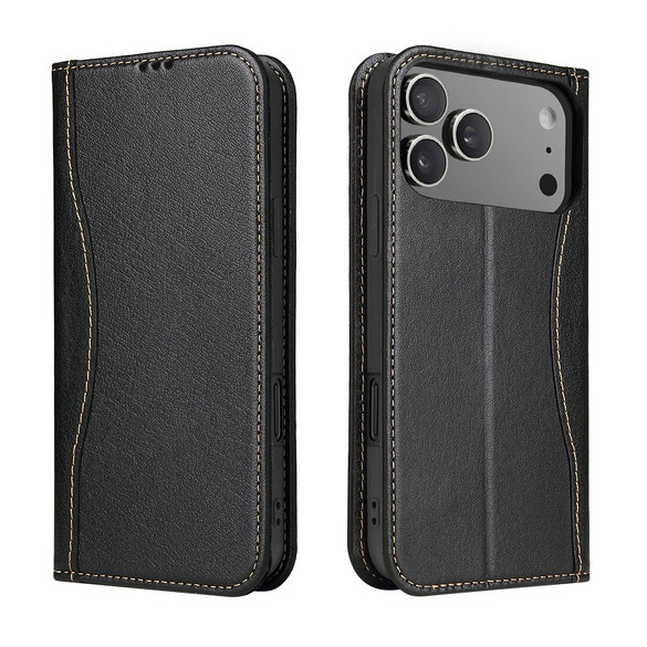 iPhone 18 Pro Max Genuine Leather Wallet Case Black | Fierre Shann