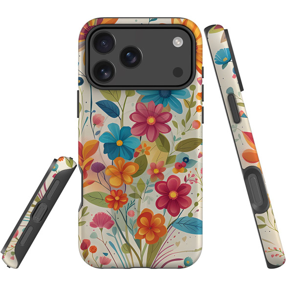 For Apple iPhone 18 Pro Max Case, MagSafe Compatible Protective Cover, Floral Symphony | iCoverLover Australia