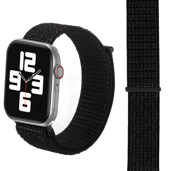 Black Silicone Strap for Apple Watch Series 12 42-mm | iCoverLover