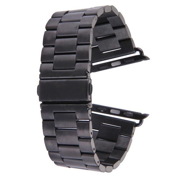 For Apple Watch Series 12, 42-mm Case, Butterfly Stainless Steel Watch Band, Black | iCoverLover.com.au