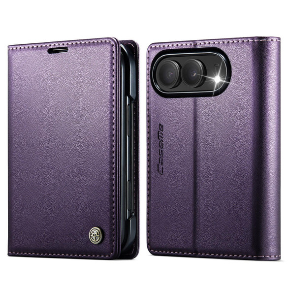 For iPhone Duo Case - CaseMe RFID Wallet - Purple
