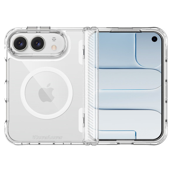 iCoverLover iPhone Duo Foldable Shockproof Case Clear Compatible with Magsafe