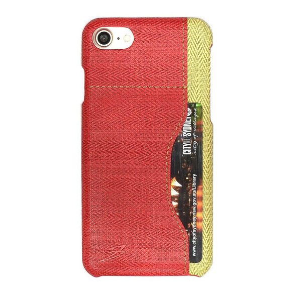Red Woven Pattern Leather iPhone SE 5G (2022), SE (2020) / 8 / 7 Case | iCoverLover