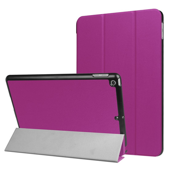 Purple Karst Textured 3-fold Leather iPad 2017 9.7-inch Case | Leather iPad 2017 Cases | iPad 2017 Covers | iCoverLover