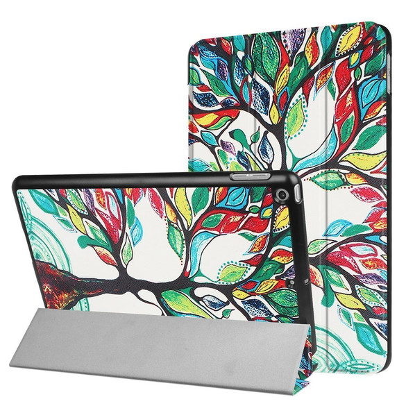 Colorful Tree 3-fold Leather iPad 2017 9.7-inch Case | Leather iPad 2017 Cases | iPad 2017 Covers | iCoverLover