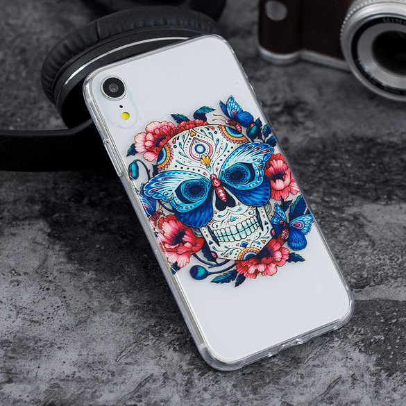 iPhone XR Case Colorful Masked Ghost Embellished Clear Soft TPU Protective Cover | Protective Apple iPhone XR Covers | Protective Apple iPhone XR Cases | iCoverLover