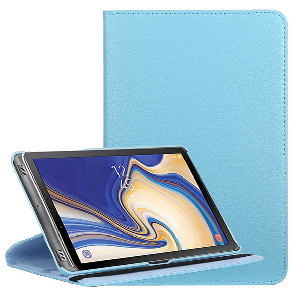 Samsung Galaxy Tab S4 Case Baby Blue Lychee Texture Folio 360 Degrees Rotation Leather Case with Built-in Stand, Anti-Scratch & Shockproof | Leather Samsung Galaxy Tab S4 Covers | Leather Samsung Galaxy Tab S4 Cases | iCoverLover