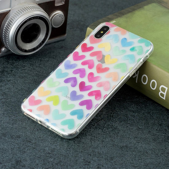 iPhone XS Max Case Embellished Colored Hearts Soft TPU Protective Back Case with Enhanced Grip and Scratch Resistance | Protective Apple iPhone XS Max Cases | Protective Apple iPhone XS Max Covers | iCoverLover