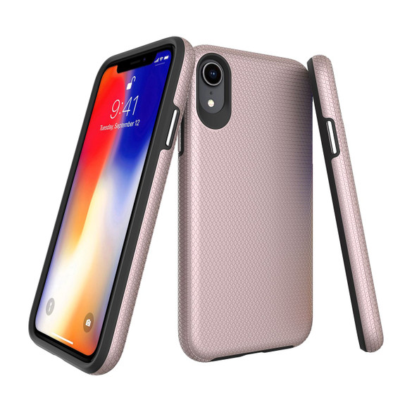 iPhone XR Case Rose Gold Shockproof Armor Protective Cover with Wireless Charging Support | Armor Apple iPhone XR Covers | Armor Apple iPhone XR Cases | iCoverLover