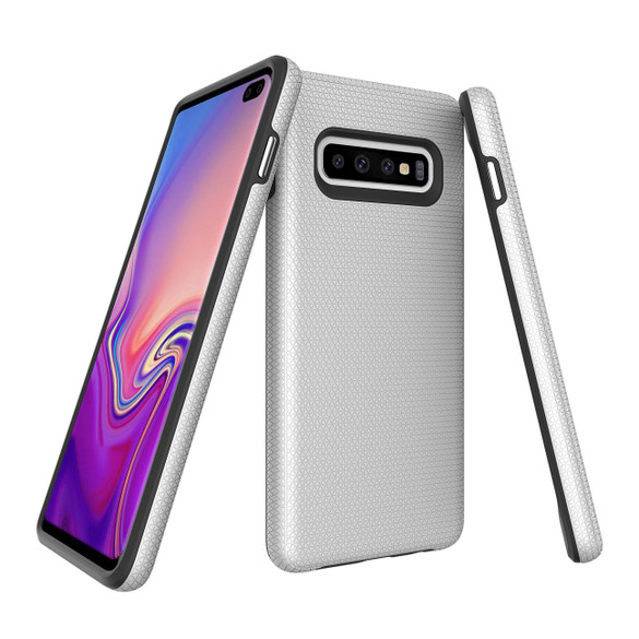 Samsung Galaxy S10 Plus Case Silver Ultra Thin Shockproof PC+TPU Armour Back Cover | Armor Samsung Galaxy S10 Plus Covers | Armor Samsung Galaxy S10 Plus Cases | iCoverLover